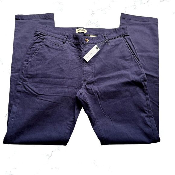 NWT Taylor Stitch Size 28 Slim Chino Organic Navy Blue Zip Fly Pants Deadstock - Picture 2 of 6